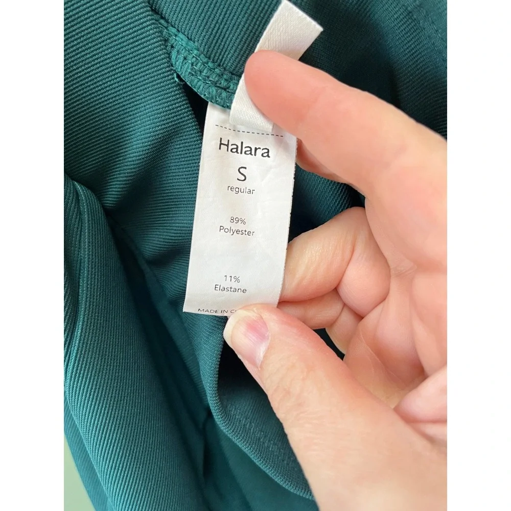 Halara Teal Green‎ Ribbed Wide Leg High Waisted Pleated Pockets Pants Small